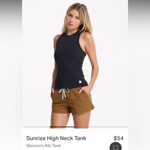 Vuori Sunrise High Neck Tank Black Medium